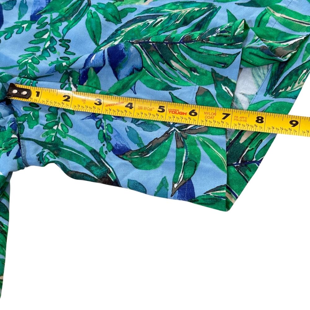 J. Jill Pull-On Shorts Small Blue Green Tropical Leaf Print Pockets Rayon Tassel - Picture 10 of 10